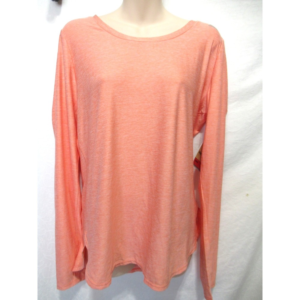 Reebok‎ Legend Size L Women's Fusion Coral Heather Pullover Long Sleeve T-Shirt